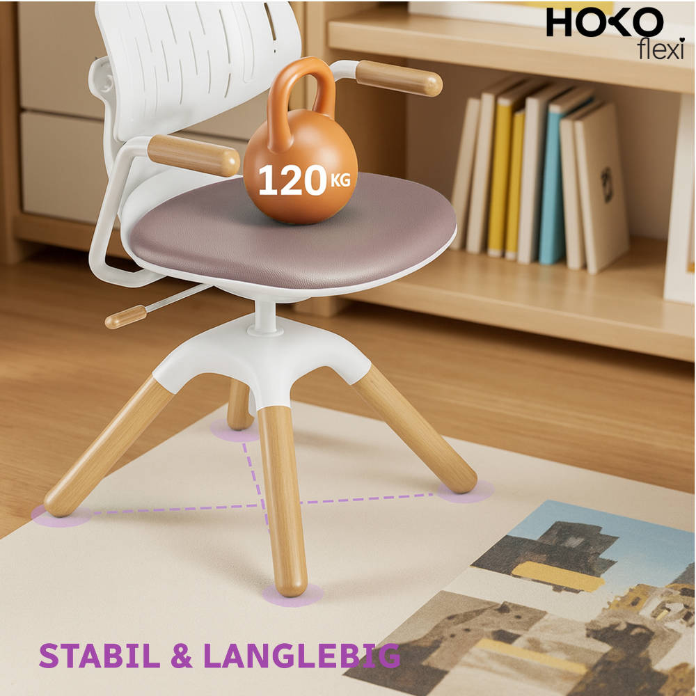 LAURA Ergonomic Kids’ Desk Chair in Purple – Height-Adjustable, Breathable Backrest, 360° Swivel, Ideal for School & Homework