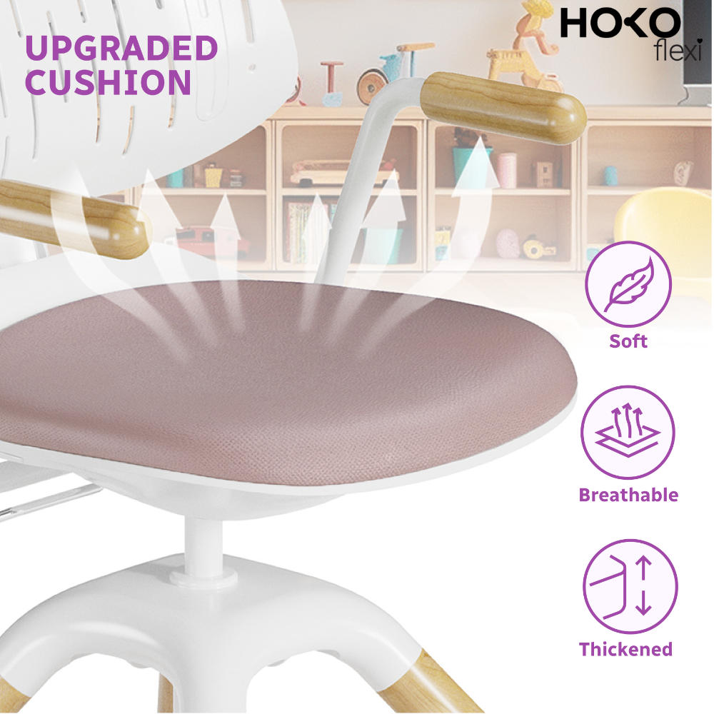 LAURA Ergonomic Kids’ Desk Chair in Purple – Height-Adjustable, Breathable Backrest, 360° Swivel, Ideal for School & Homework