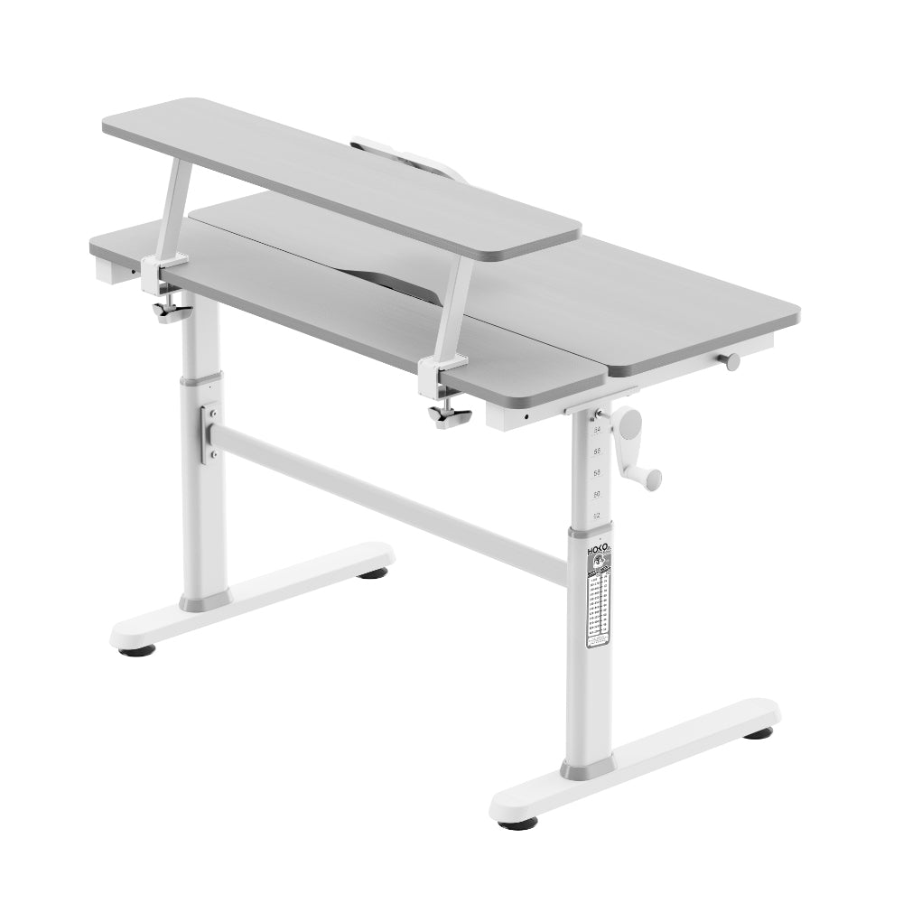 JANA & JONA, Ergonomischer höhenverstellbar Kinder-Schreibtisch 100x60 cm und Butler SET, in Weiß