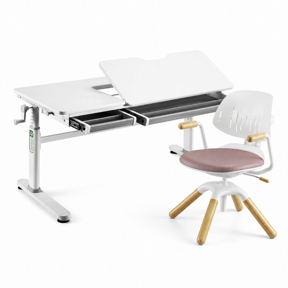 HOKO ELIN Lernplatz Set für Schulkinder – ergonomischer Kinderschreibtisch mit stabilem Lernstuhl