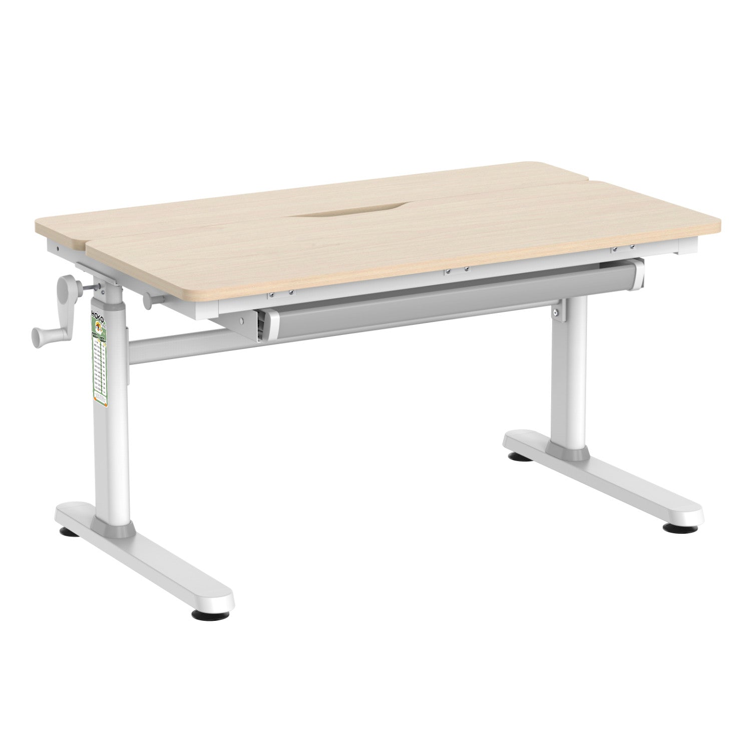 LUCA Height-Adjustable Student Desk – 100x60 cm, Tiltable Desktop with Integrated Drawer, Wood Look, Ideal for Small Kids' Rooms