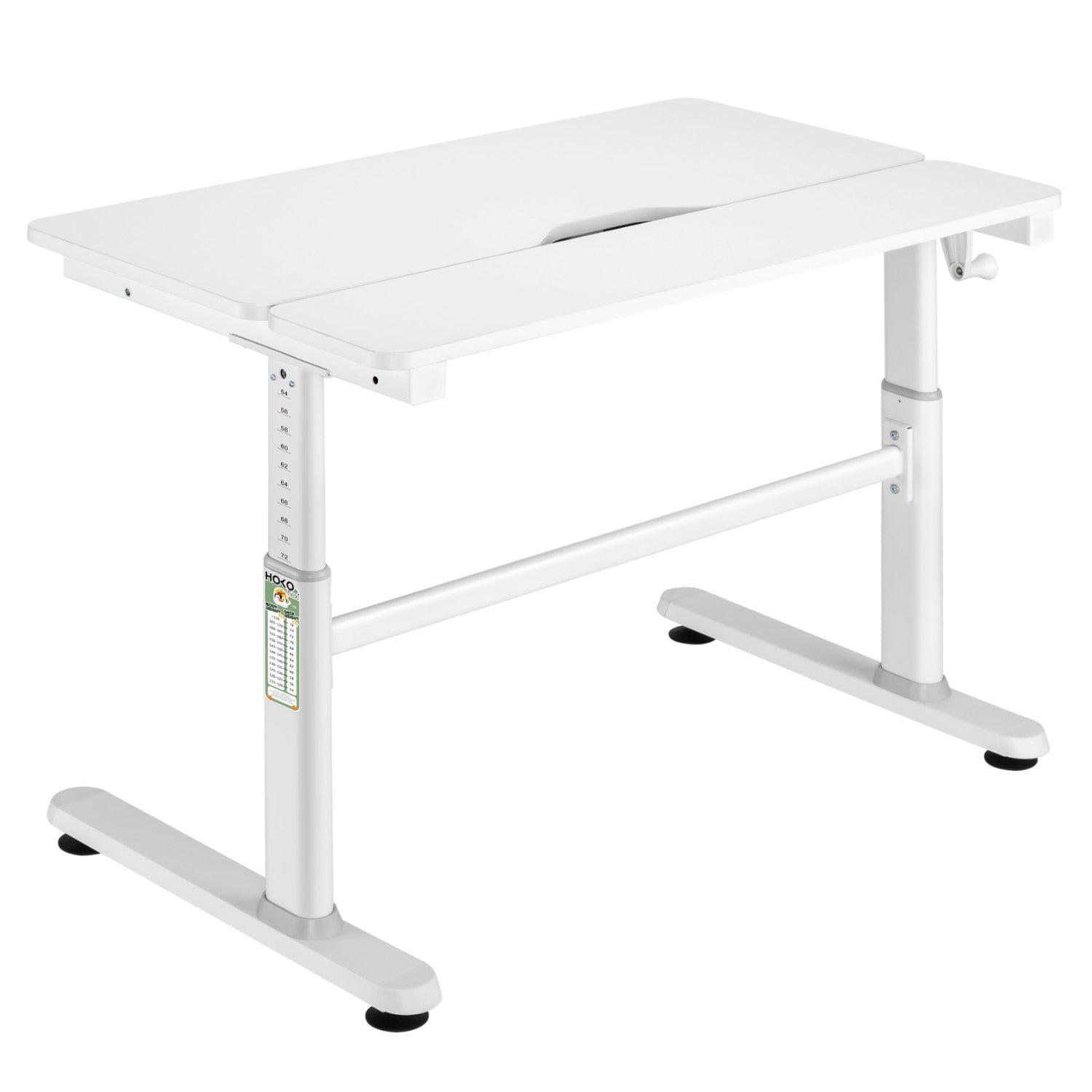 JANA Höhenverstellbarer Computertisch für Jugendliche 100x60 cm, neigbar bis 50°, mit Schublade, ergonomisch, Weiß