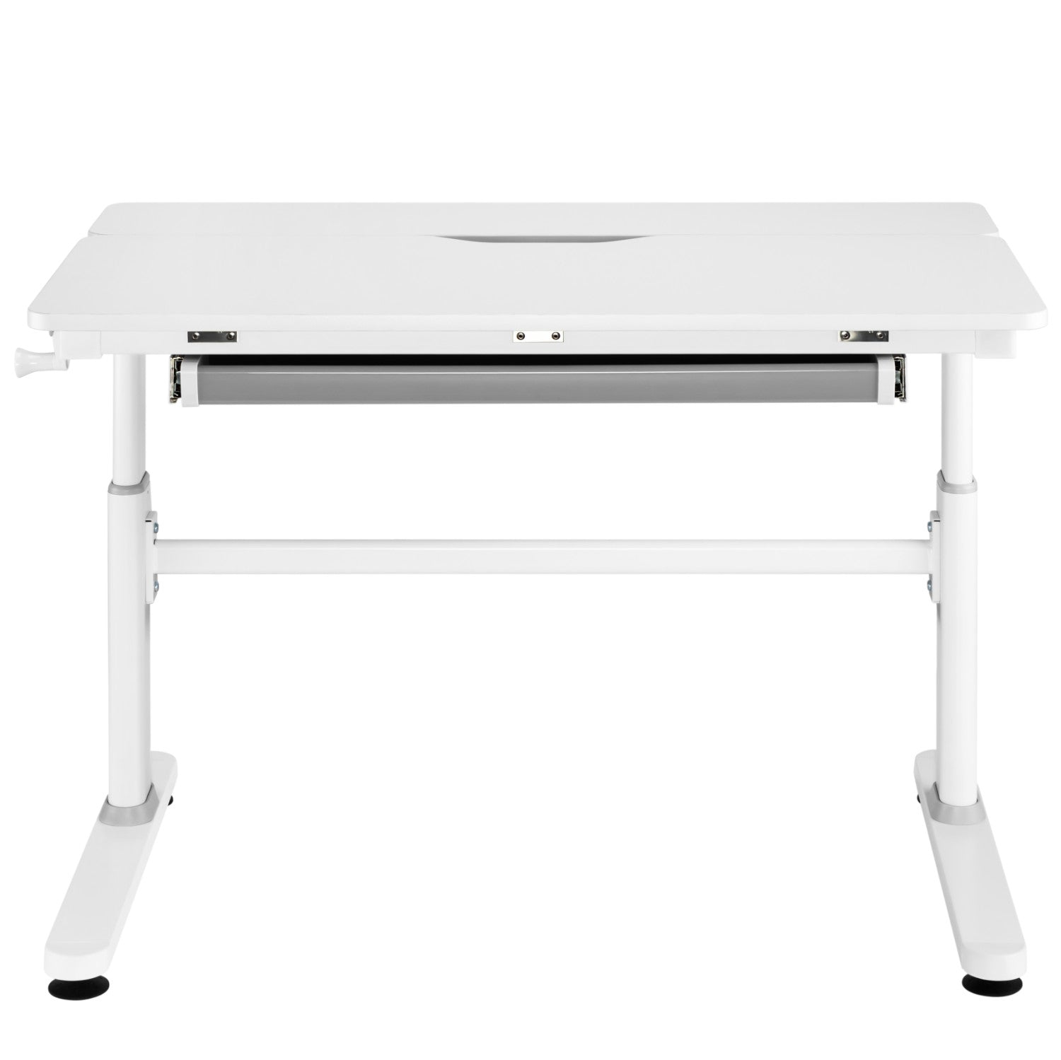 JANA Höhenverstellbarer Computertisch für Jugendliche 100x60 cm, neigbar bis 50°, mit Schublade, ergonomisch, Weiß