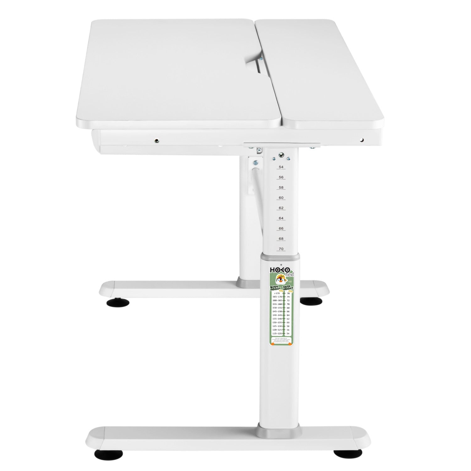 JANA Höhenverstellbarer Computertisch für Jugendliche 100x60 cm, neigbar bis 50°, mit Schublade, ergonomisch, Weiß