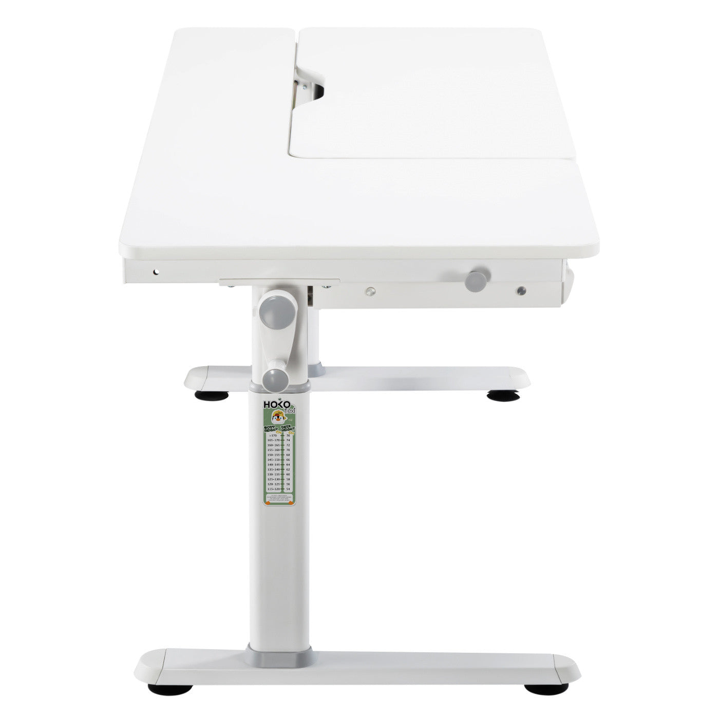 ELIN Kinderschreibtisch höhenverstellbar 120x60 cm – mit neigbare Tischplatte & Schublade, ergonomisch, für Kinder & Jugendliche, in Weiß