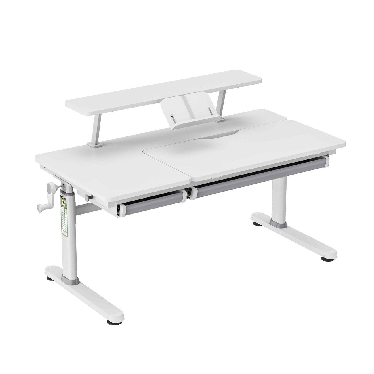 JONA Desktop Organizer with Book Holder – White Butler-Style Add-On for Children’s Desks, Space-Saving & Practical