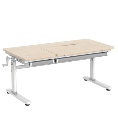 CELIN Kinder Schreibtisch 120x60 cm höhenverstellbar – mit neigbarer Tischplatte & Ablage, Holzoptik, ideal fürs Kinderzimmer & Hausaufgaben