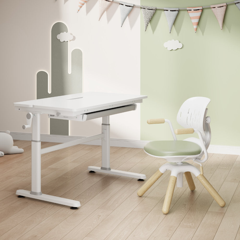 JANA & LEVI / LAURA Kinder Schreibtisch und Stuhl Set 100x60 cm – ideal für Schule, Hausaufgaben & Kinderzimmer