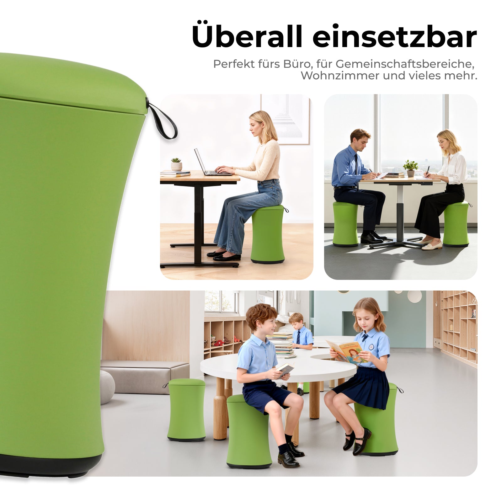 LINO Ergonomischer Aktiv-Hocker mit 360° Drehung & 5° Neigung – Höhenverstellbarer Balancehocker für dynamisches Sitzen im Büro oder Zuhause