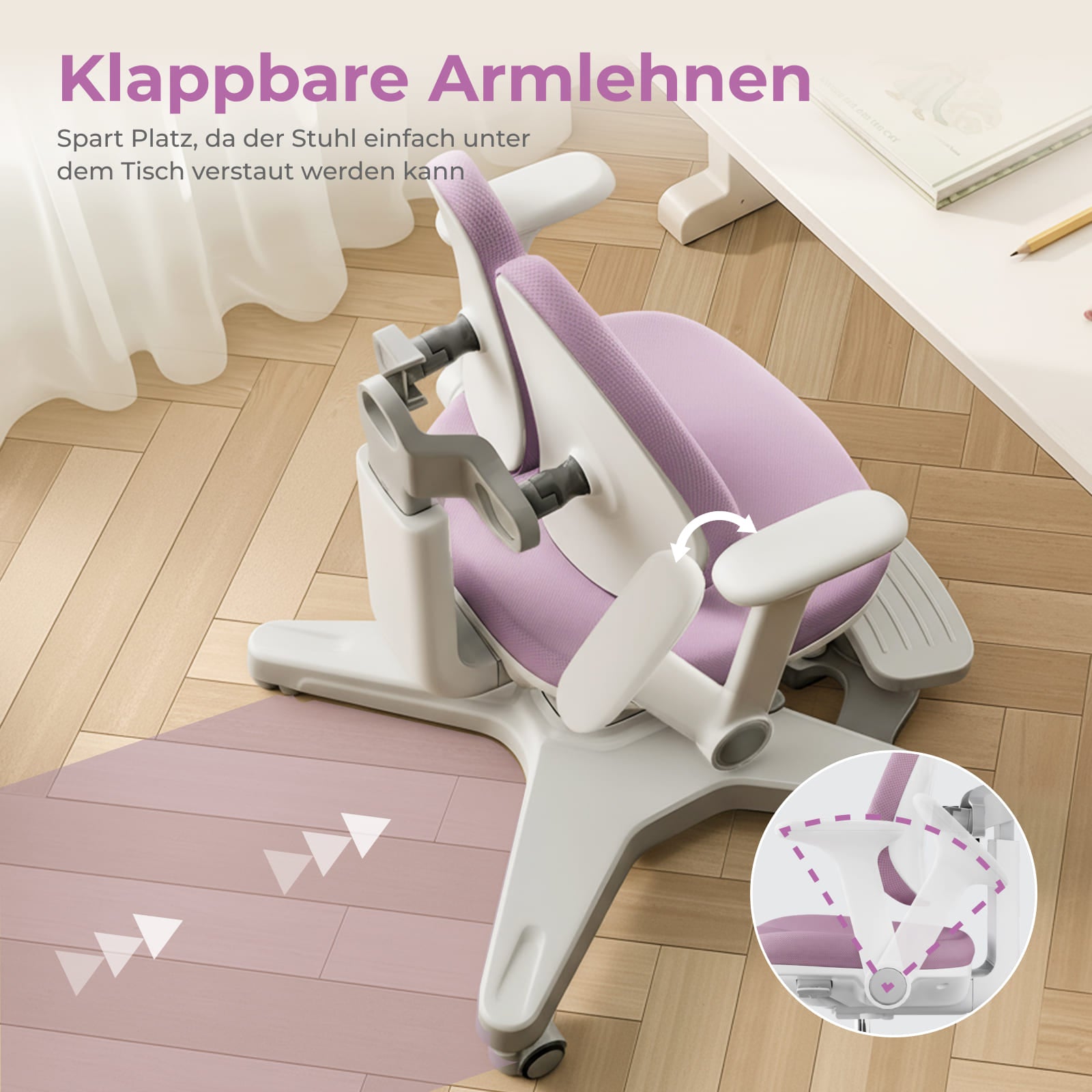 ANKE Ergonomischer Kinderstuhl mit verstellbarer Rückenlehne & Fußstütze – Mitwachsender Schreibtischstuhl für Kinder, Schüler & Jugendliche