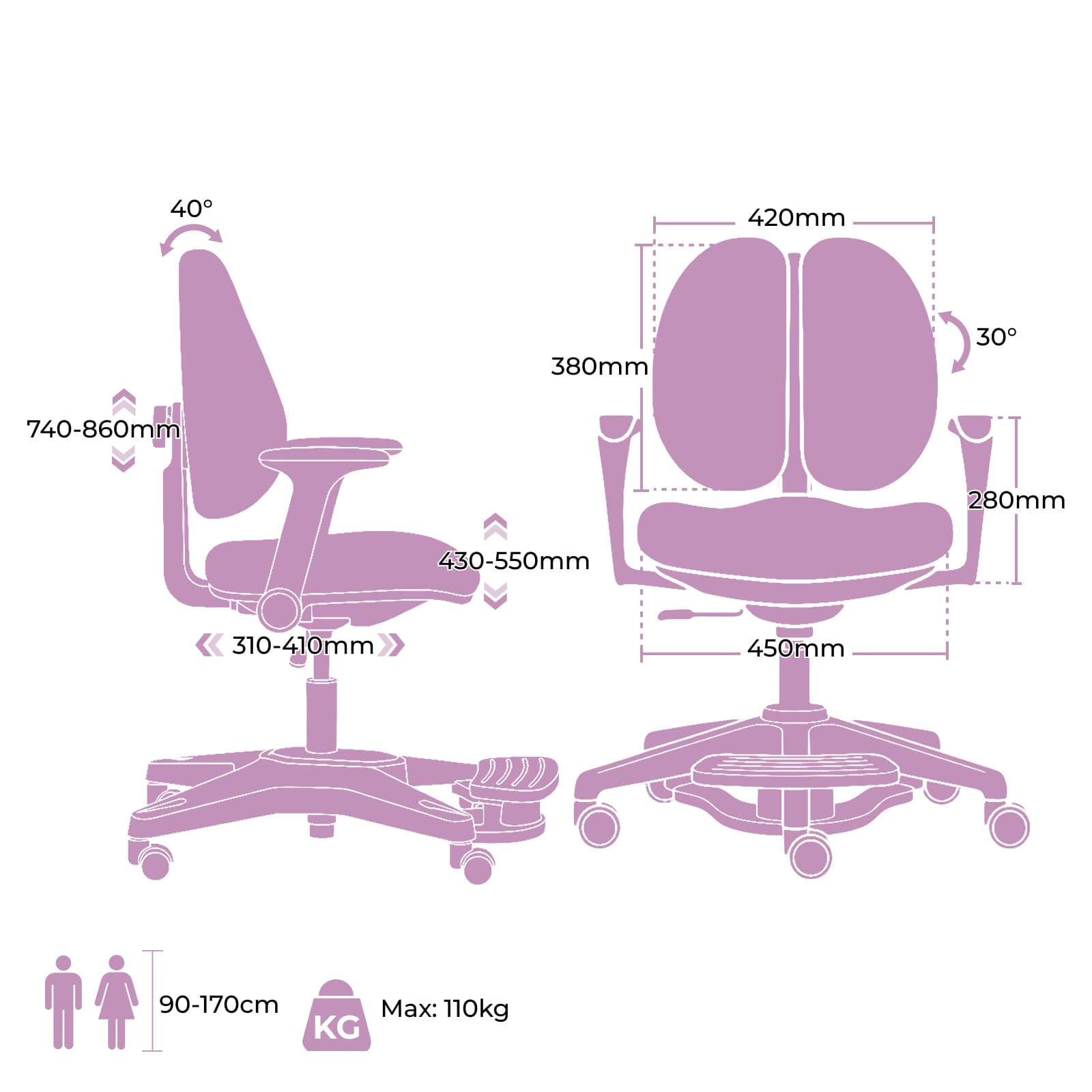 CELIN & ANKE Höhenverstellbares Kinderschreibtisch-und-Stuhl-Set – Mitwachsender Schreibtisch in Holz-Optik mit bequemem Rollstuhl
