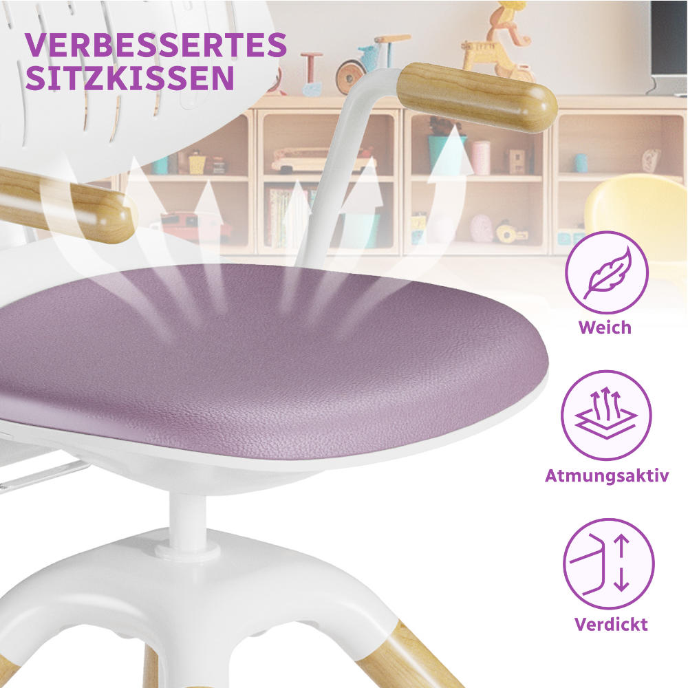 LAURA - design Höhenverstellbarer Kinder-Ergonomiestuhl – Mitwachsend, Stabil und Bequem