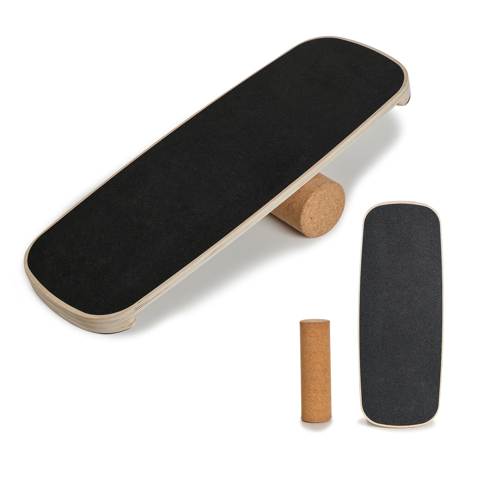 ROLLO Balance Board aus Holz mit Korkrolle – trainiert Gleichgewicht, Core und Koordination. Für Kinder ab 4 Jahren & Erwachsene, bis 160 kg belastbar