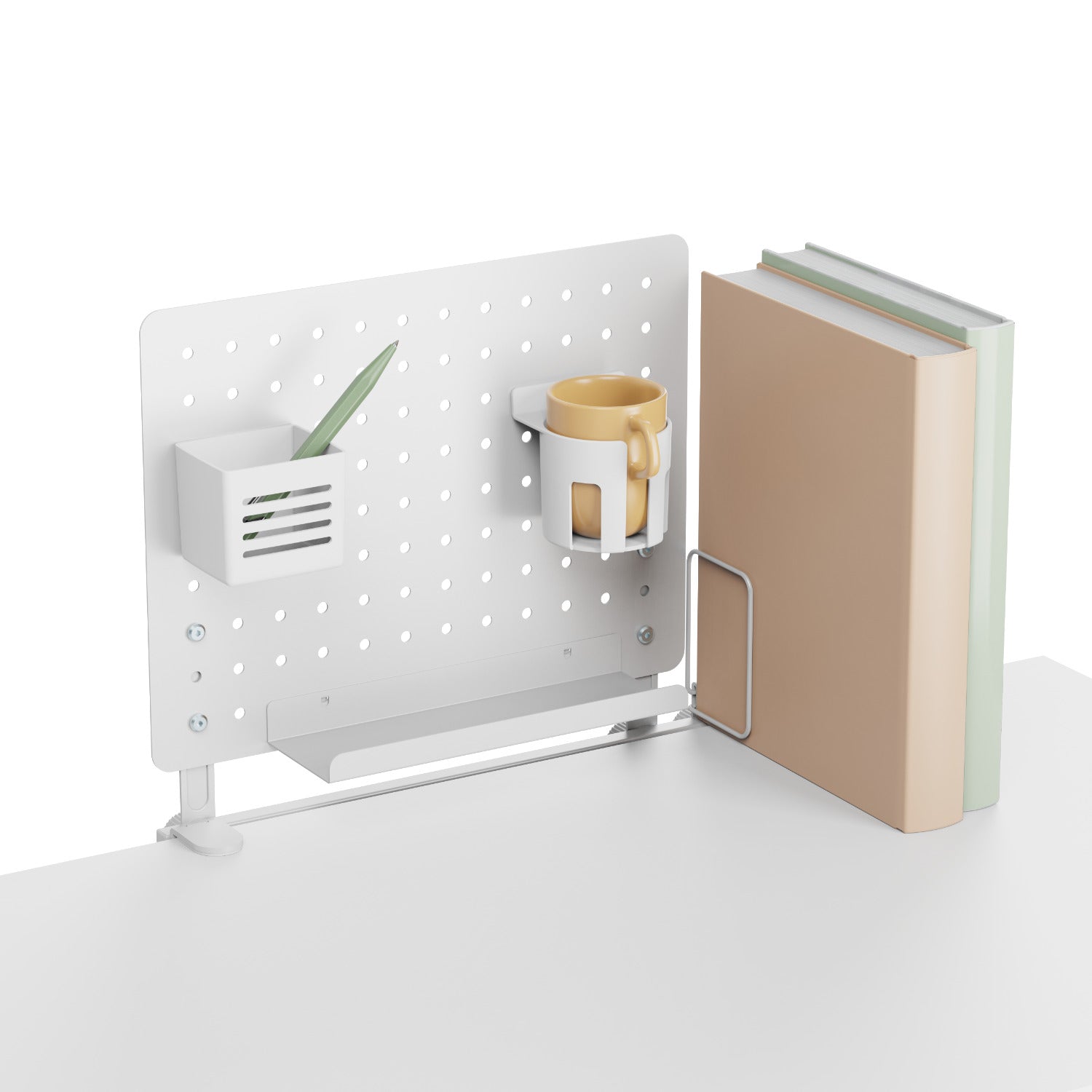 HOKO TINO Memo Pegboard, Organizerwand für Kinderschreibtisch. Lochbrett Stecktafel Set weiß