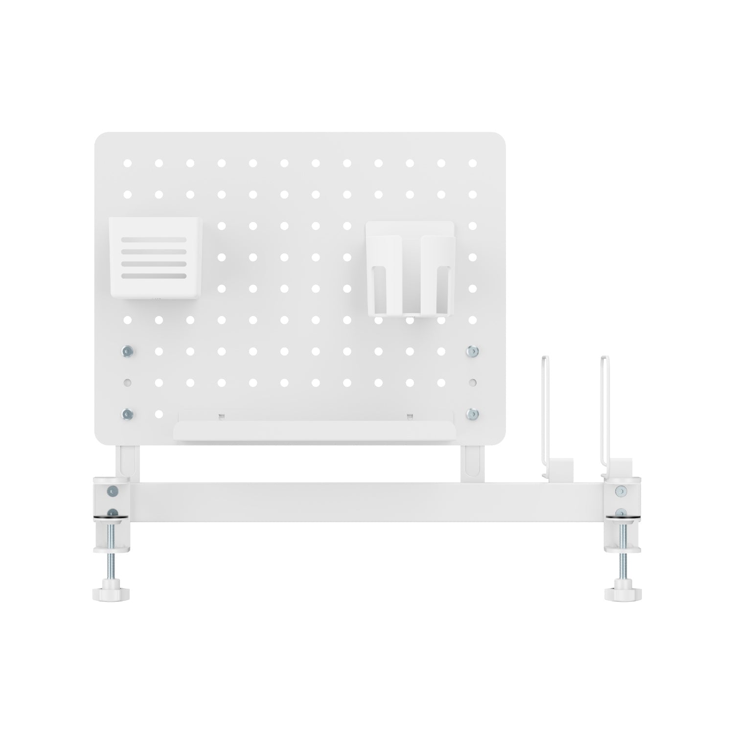 TINO Memo Pegboard SET,  Lochwand Organizer in Weiß für Kinderschreibtisch, Stecktafel mit Haken & Ablage