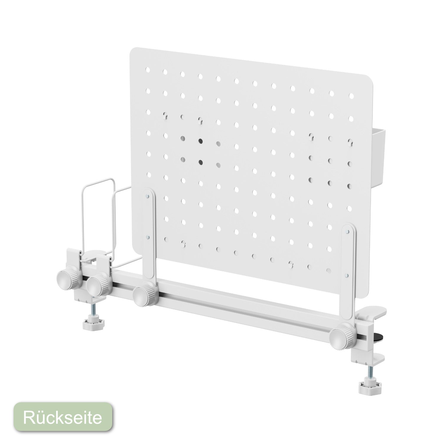 TINO Memo Pegboard Set – White Wall Organizer for Kids’ Desk, Perforated Board with Hooks & Storage Shelves