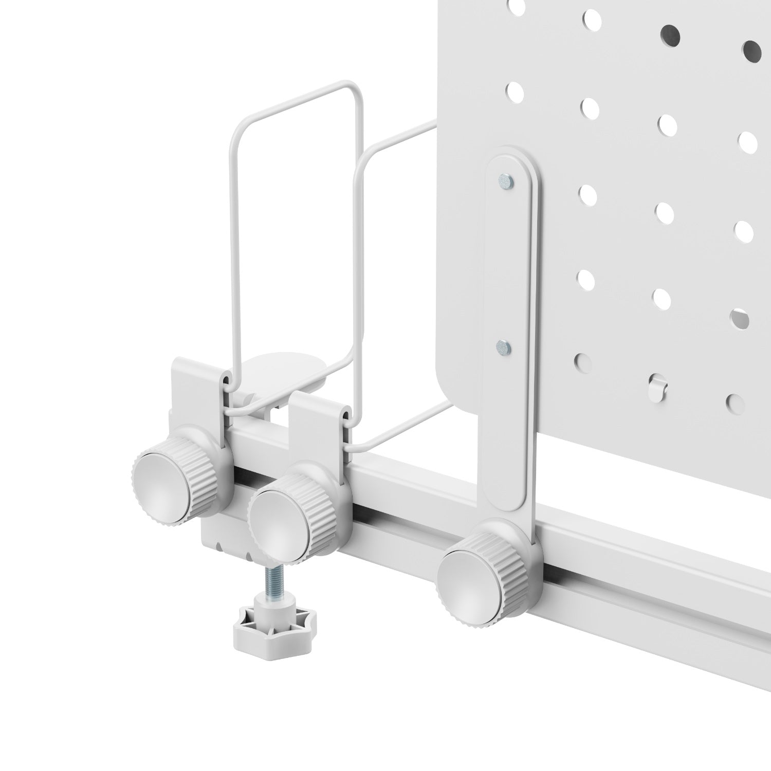 TINO Memo Pegboard Set – White Wall Organizer for Kids’ Desk, Perforated Board with Hooks & Storage Shelves