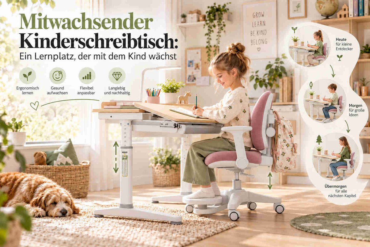 Mitwachsender Kinderschreibtisch: Ein Lernplatz, der mit dem Kind wächst