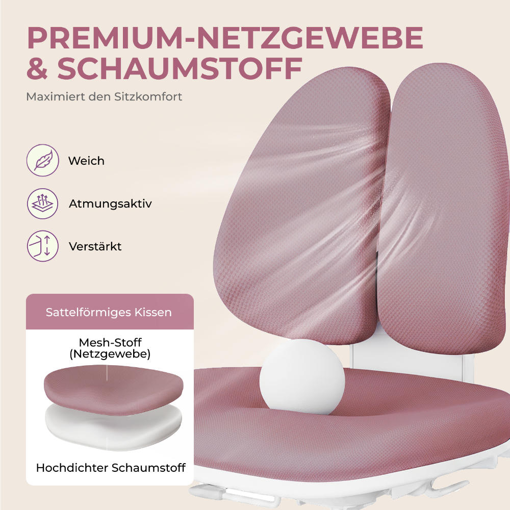 HOKO ANKE Ergonomischer Kinderdrehstuhl für gesundes Lernen und aktives Sitzen