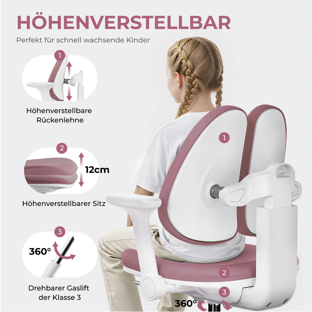 HOKO ANKE Ergonomischer Kinderdrehstuhl für gesundes Lernen und aktives Sitzen