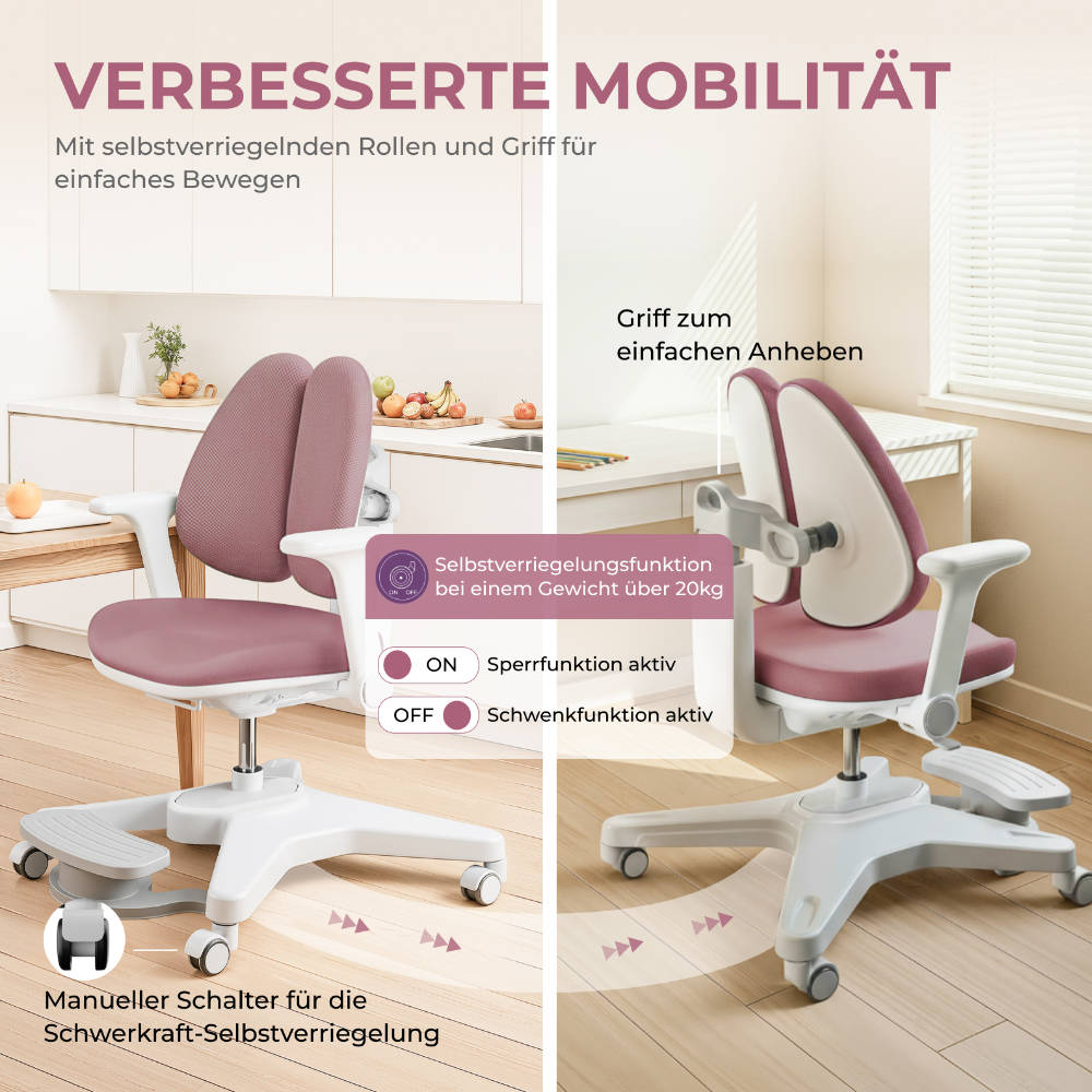 HOKO ANKE Ergonomischer Kinderdrehstuhl für gesundes Lernen und aktives Sitzen