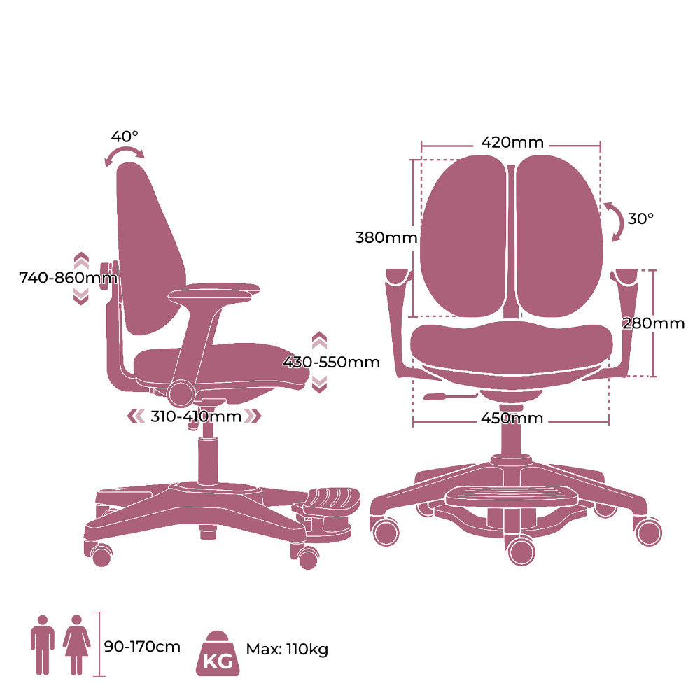 HOKO ANKE Ergonomischer Kinderdrehstuhl für gesundes Lernen und aktives Sitzen