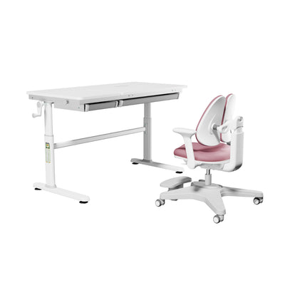 HOKO ELIN & ANKE Healthy Learning Set – weißer Kinderschreibtisch mit ergonomischem Kinderstuhl