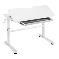 JANA Höhenverstellbarer Computertisch für Jugendliche 100x60 cm, neigbar bis 50°, mit Schublade, ergonomisch, Weiß