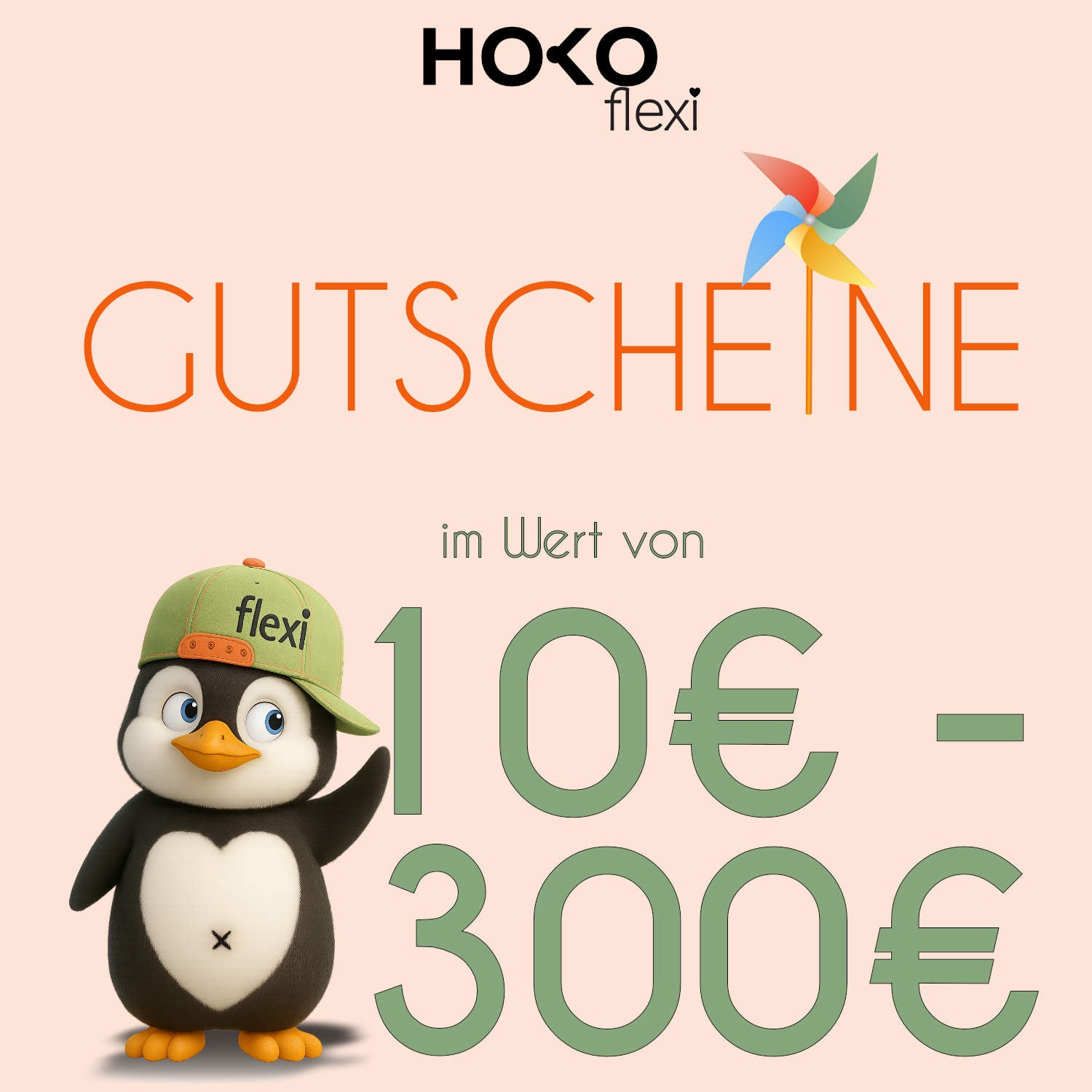 HOKO-Flexi Geschenkgutscheine 10–300 €, perfekt für Geburtstag, Feiertage & Schulanfang