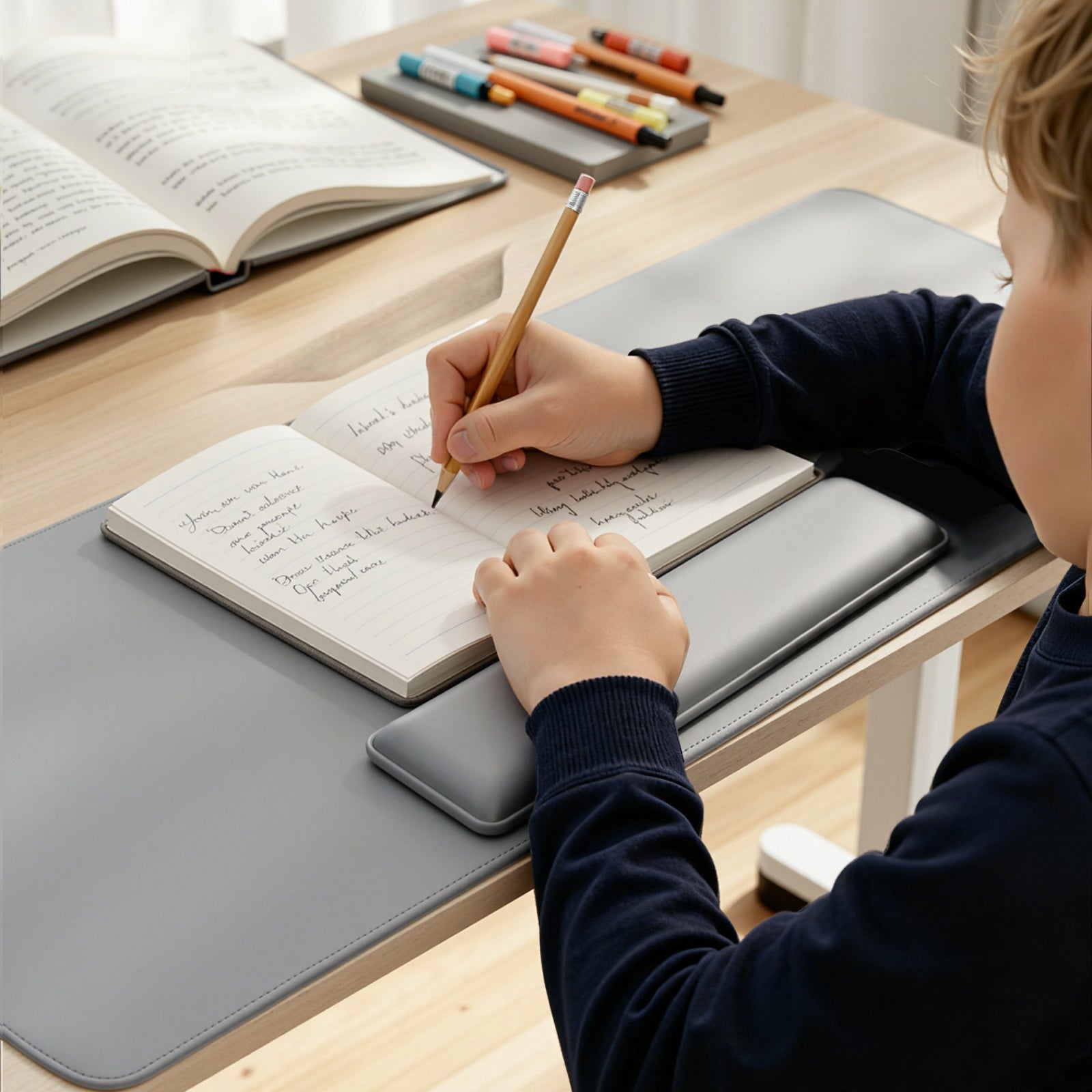 HOKO Desk Mat with Magnetic Wrist Rest – 80 x 30 cm PU Desk Pad, Water-Resistant & Anti-Slip