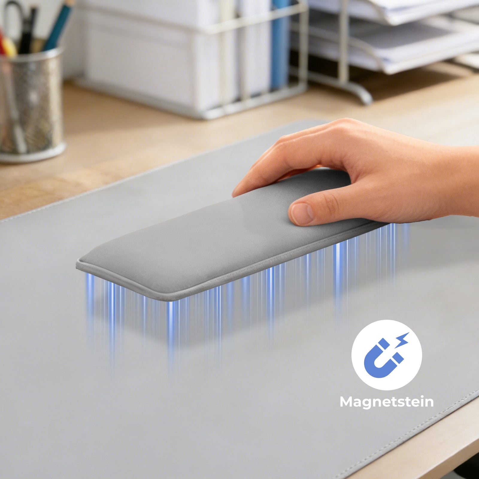 HOKO Desk Mat with Magnetic Wrist Rest – 80 x 30 cm PU Desk Pad, Water-Resistant & Anti-Slip