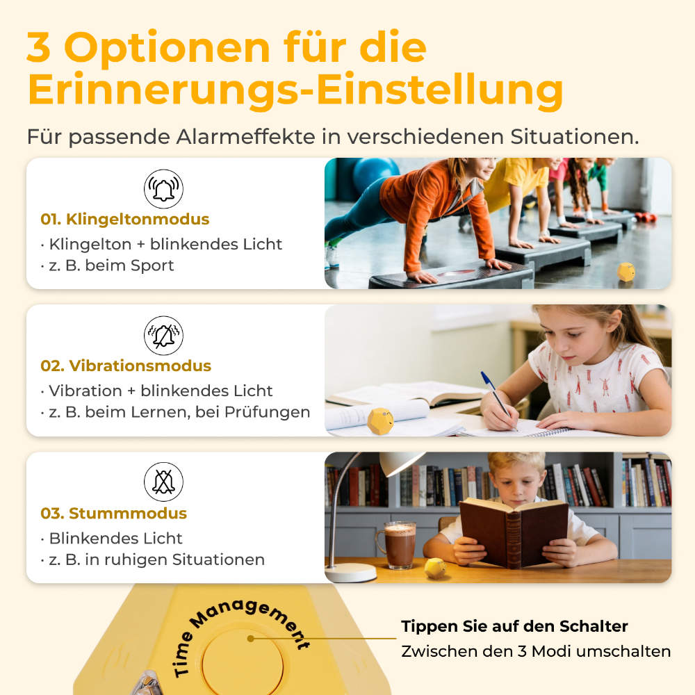 HOKO TICKO Würfel-Timer mit automatischem Countdown-Start durch Drehen